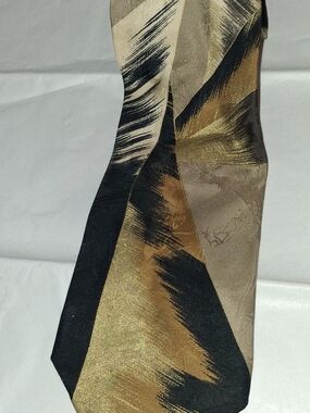 Tally Roma Milano Abstract Black & Gold Tie